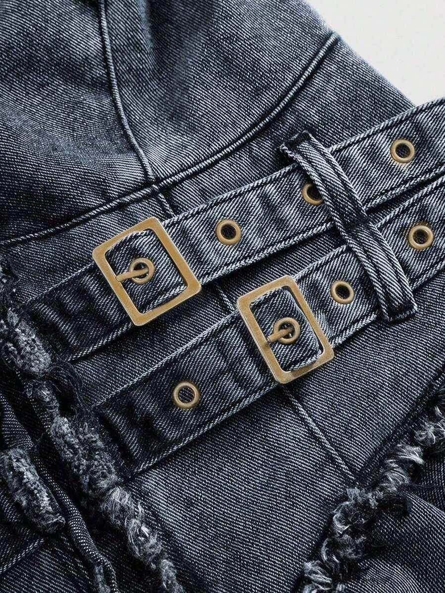 NIEBIESKA MINI SUKIENKA JEANS