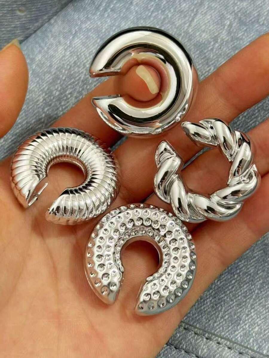 srebrne klipsy 3-pack