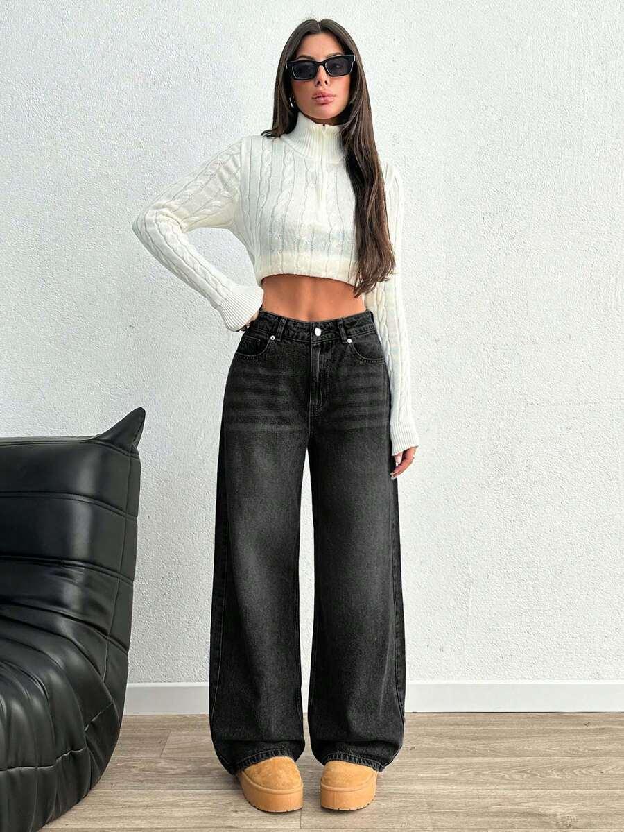 czarne spodnie jeans 