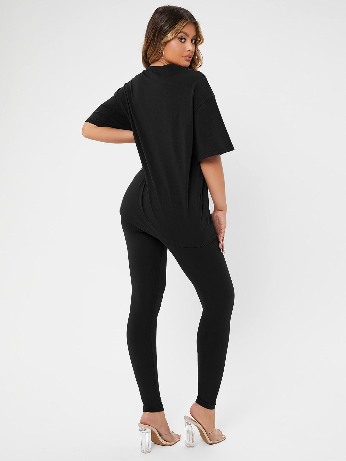 CZARNE KLASYCZNE LEGGINSY 