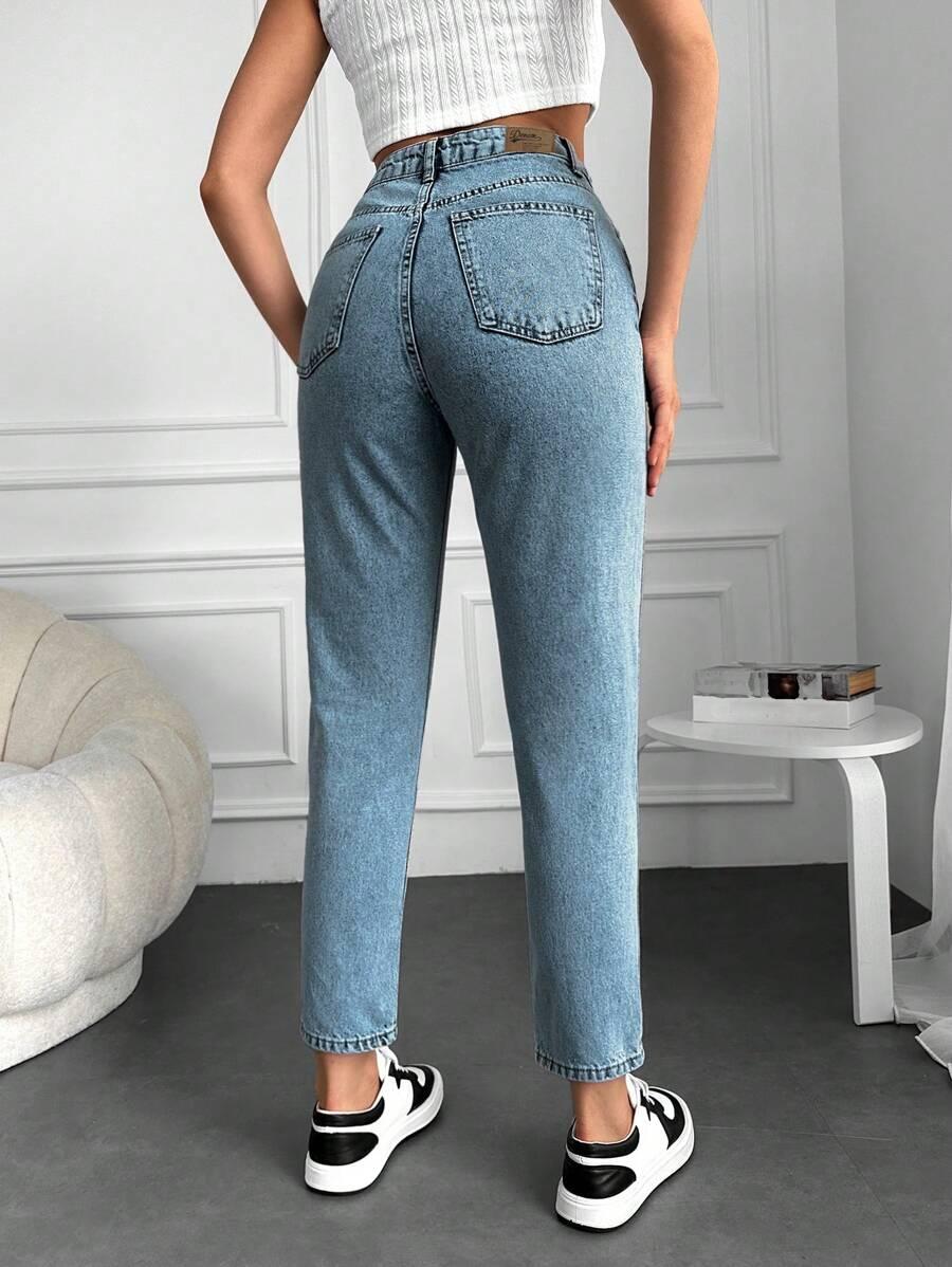 NIEBIESKIE SPODNIE JEANS WYSOKI STAN 