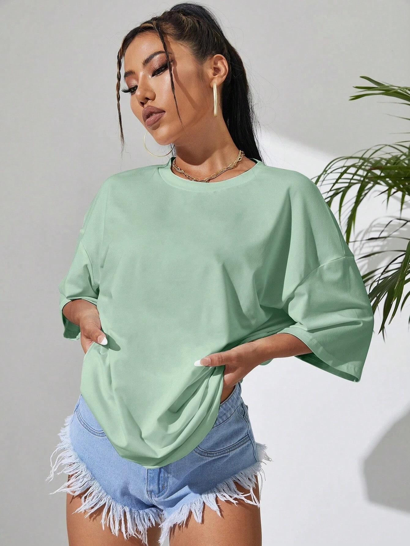 ZIELONY T-SHIRT OVERSIZE