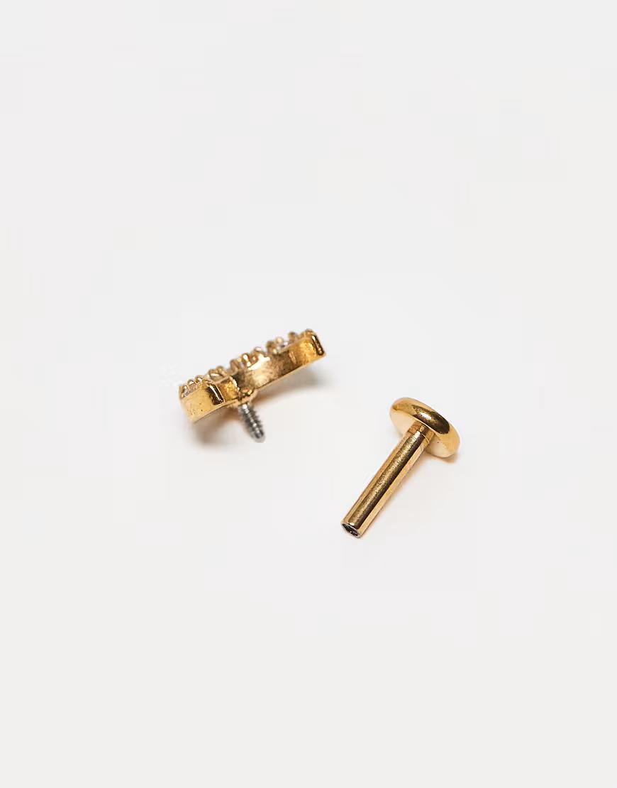 kolczyk labret księżyc połysk