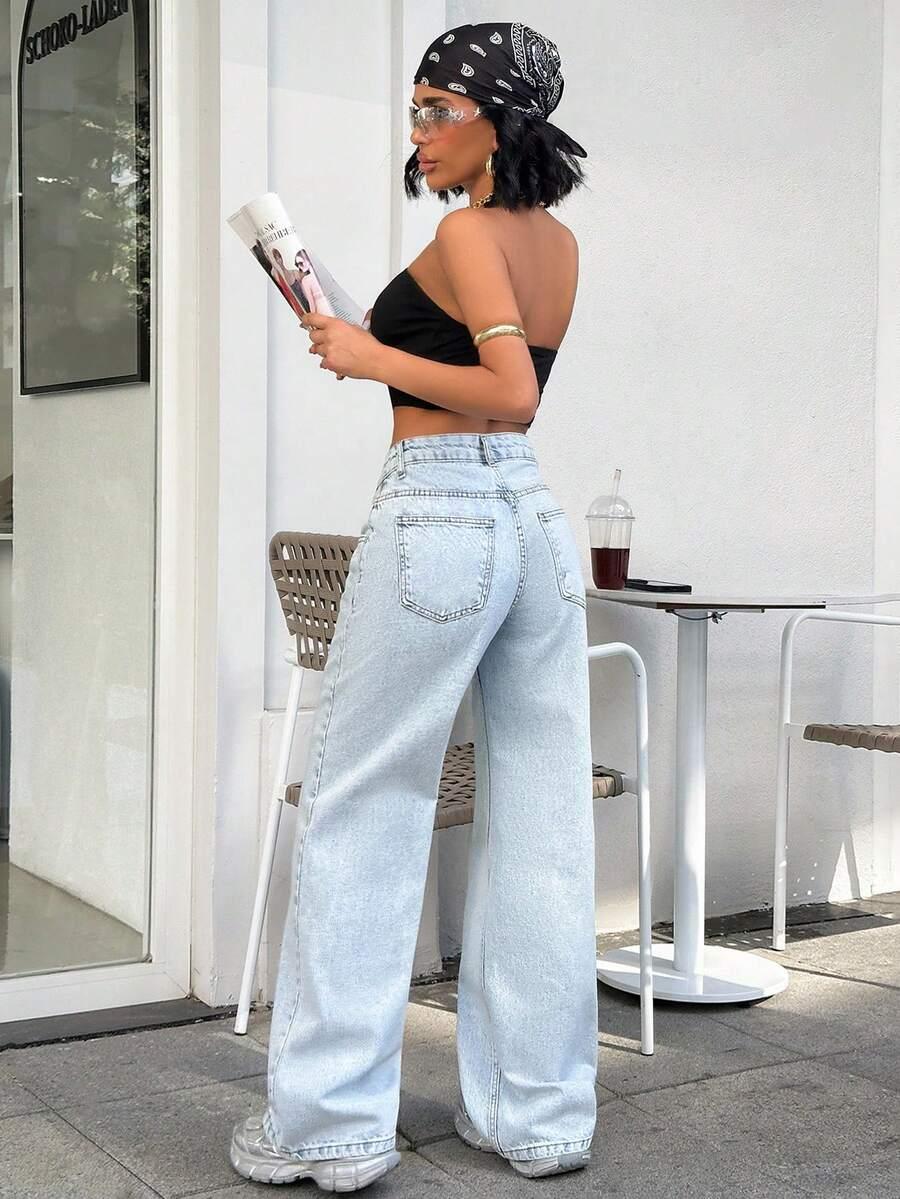 szerokie spodnie jeans