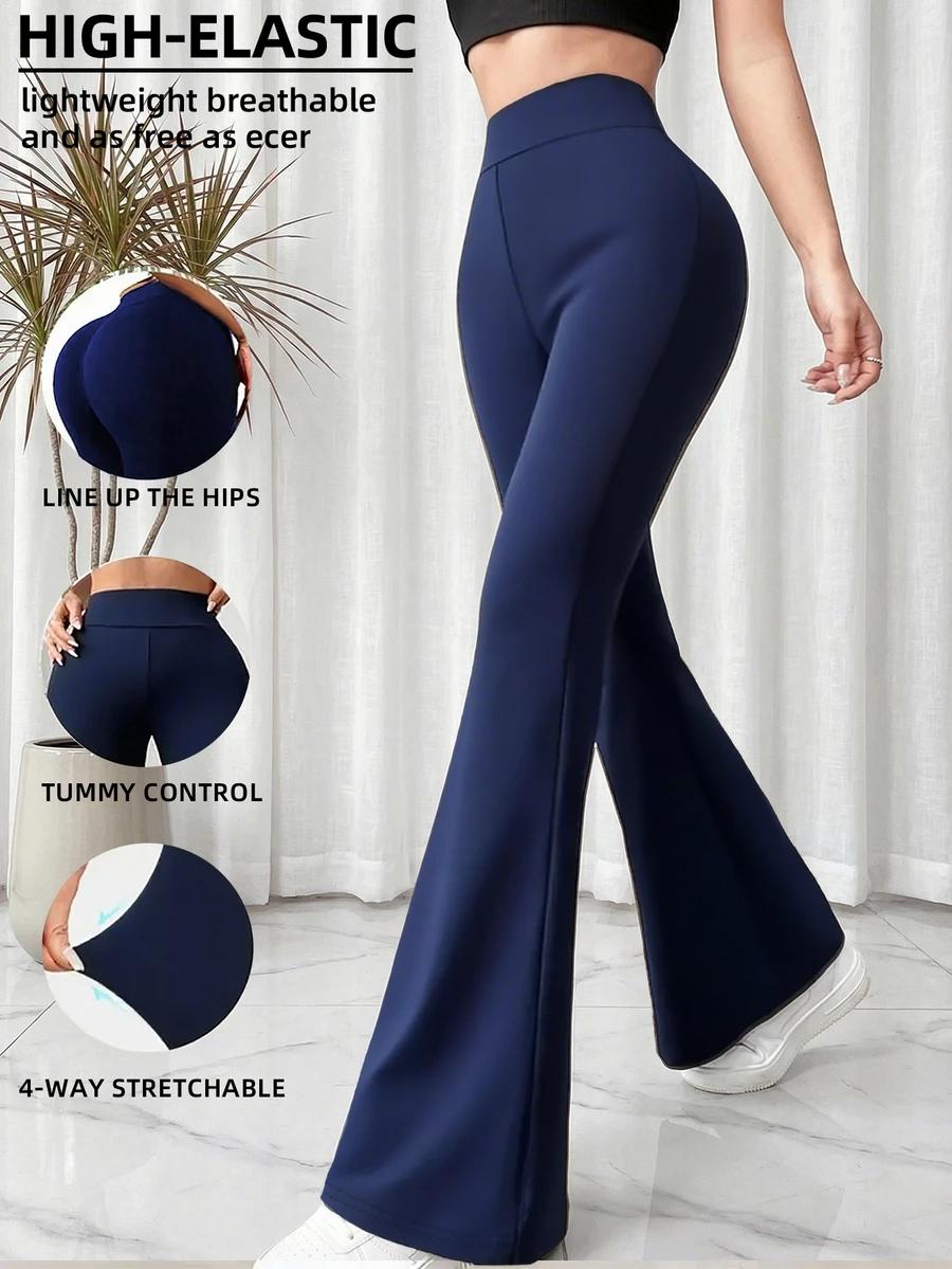 granatowe legginsy dzwony