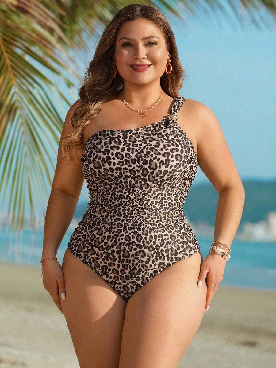 jednoczęściowy strój kąpielowy leopard print