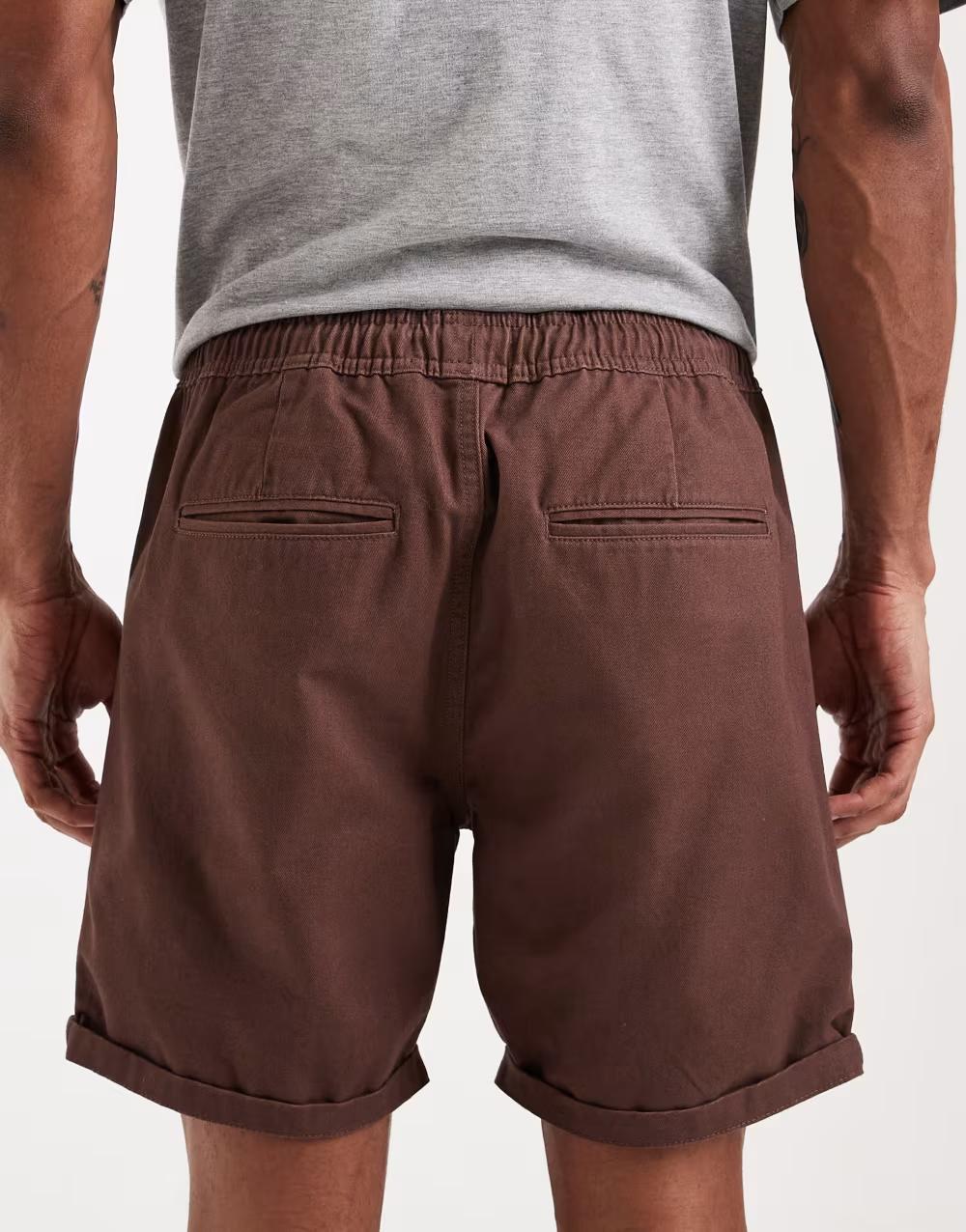 brązowe spodenki jeans wiązanie