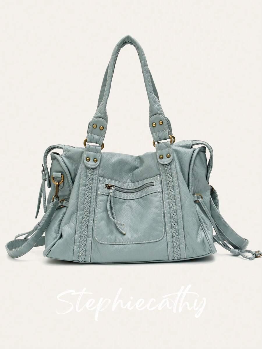 niebieska torba na ramie 38x29cm