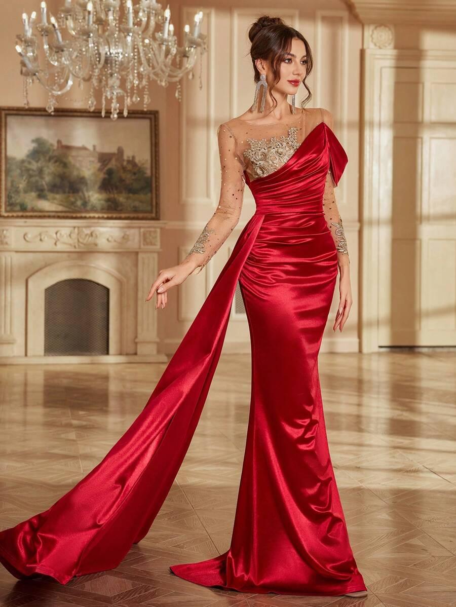 czerwona maxi sukienka