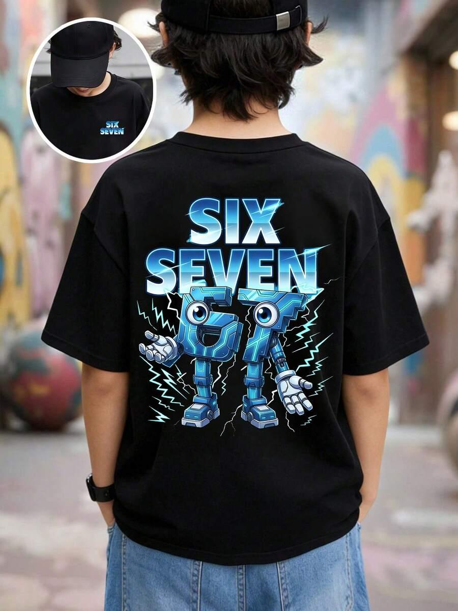 czarny t-shirt print