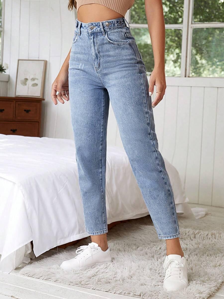 SPODNIE MOM JEANS