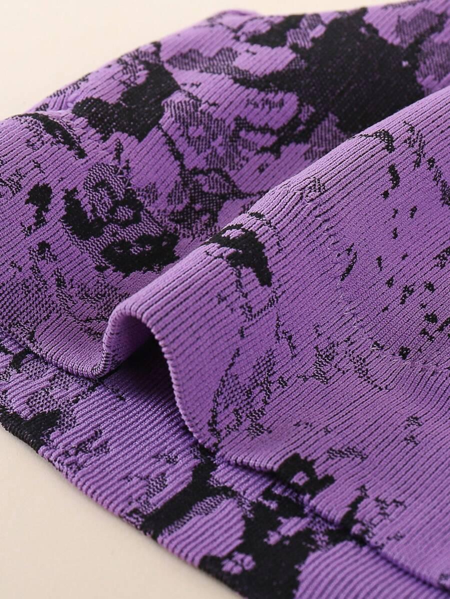 FIOLETOWY BIUSTONOSZ SPORTOWY TIE-DYE