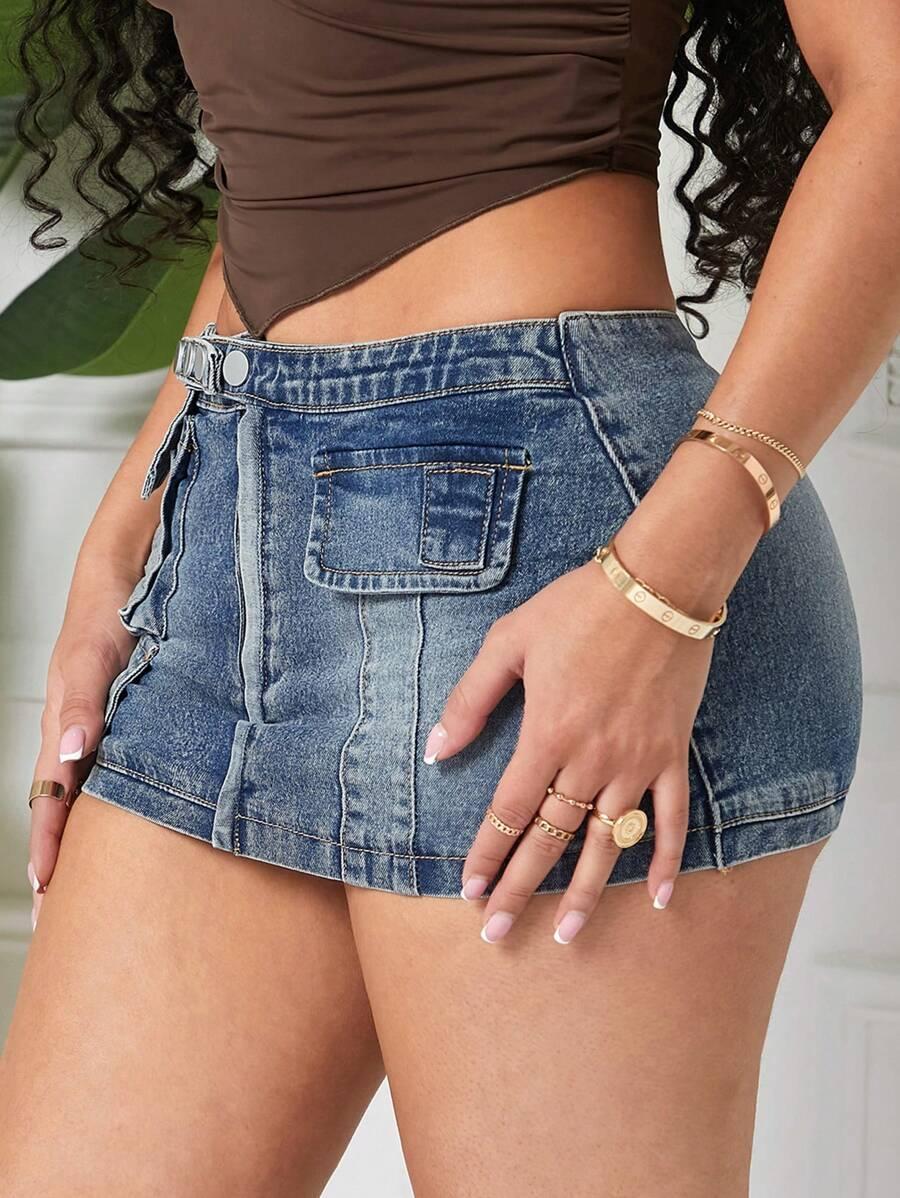 NIEBIESKA MINI SPÓDNICA JEANS