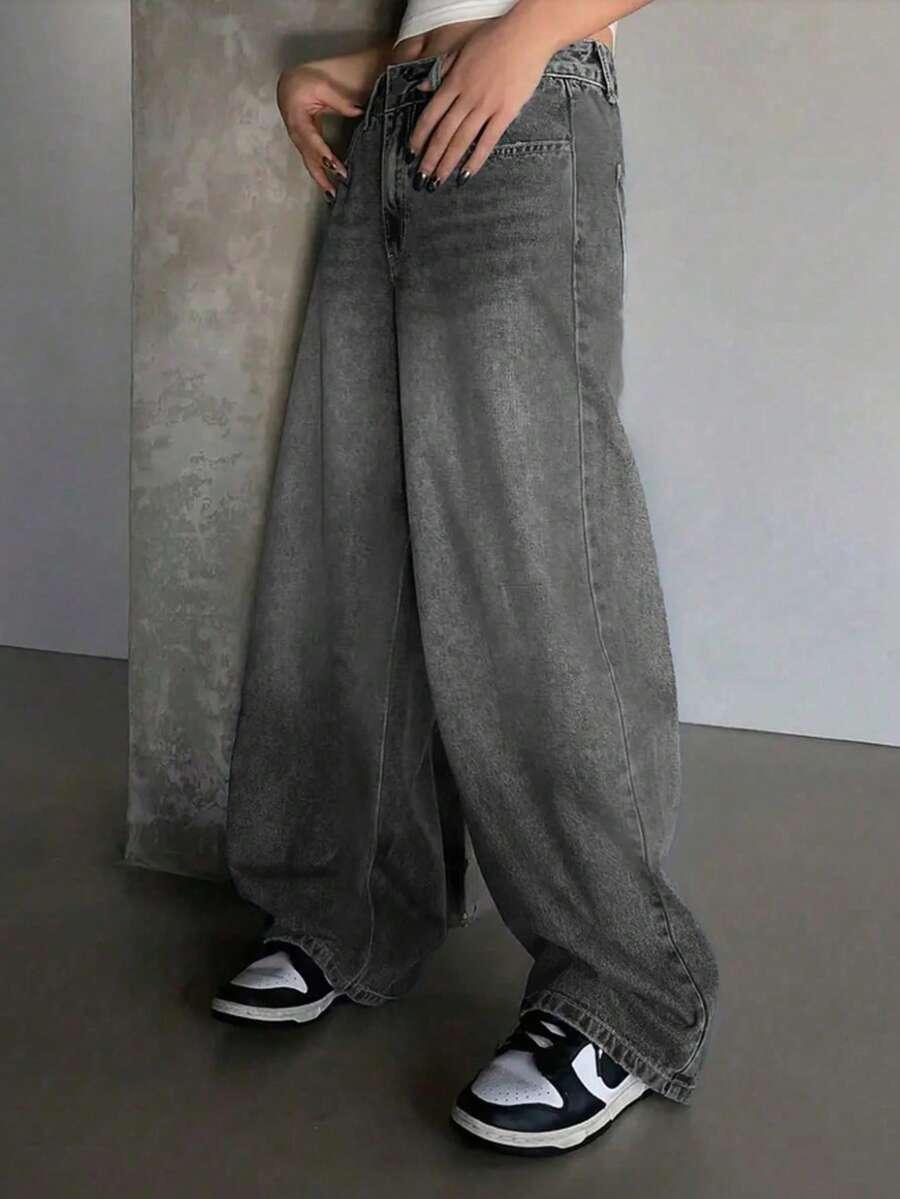 szare spodnie jeans 