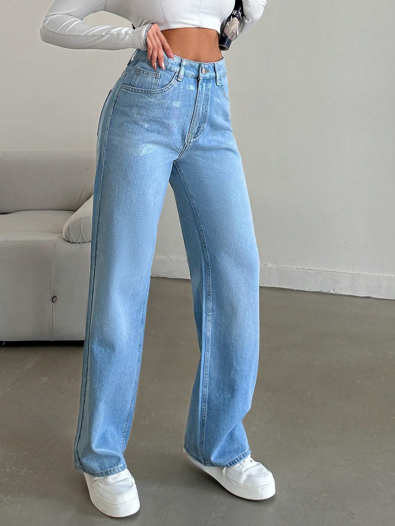SPODNIE JEANS POŁYSK