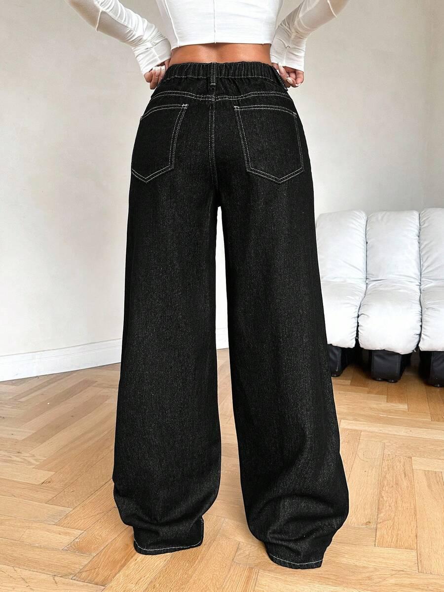 CZARNE SPODNIE JEANS