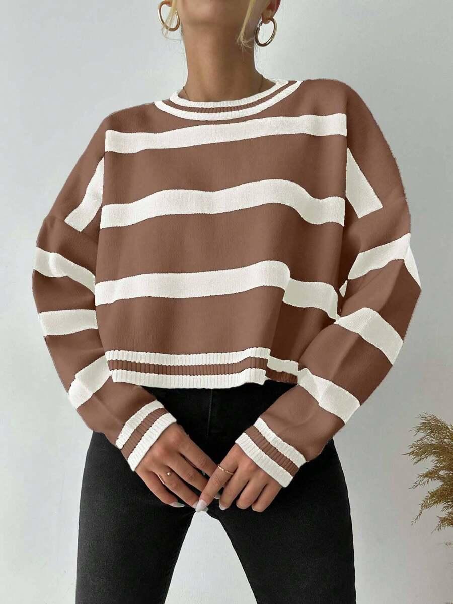 sweter w paski