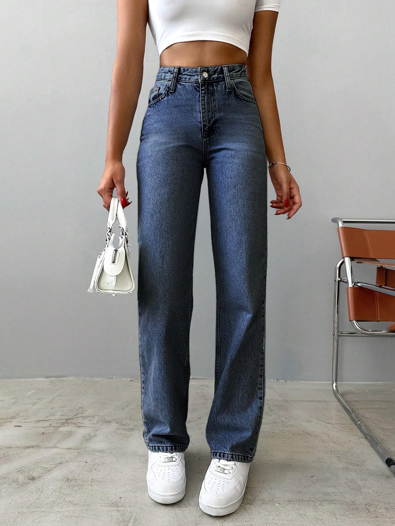 PROSTE SPODNIE JEANS WYSOKI STAN