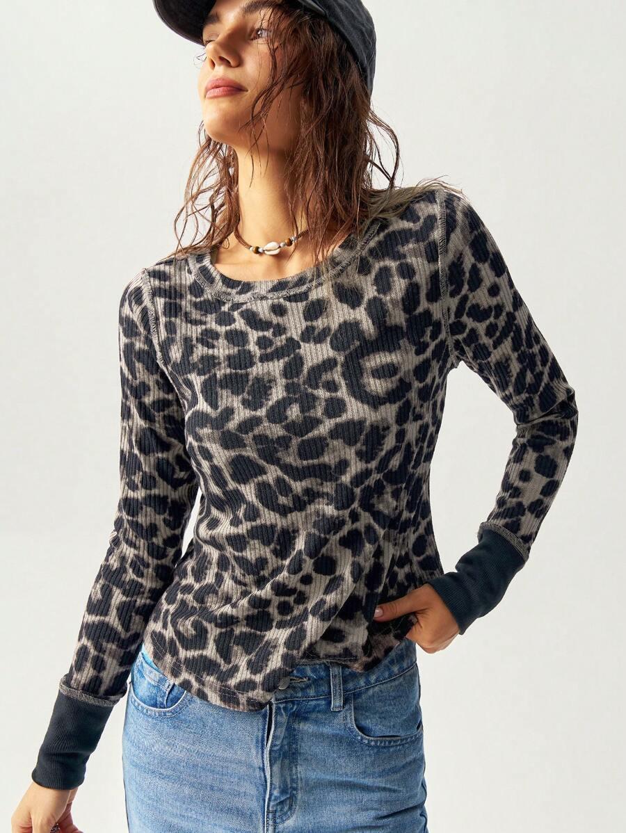 BLUZKA DŁUGI RĘKAW animal print