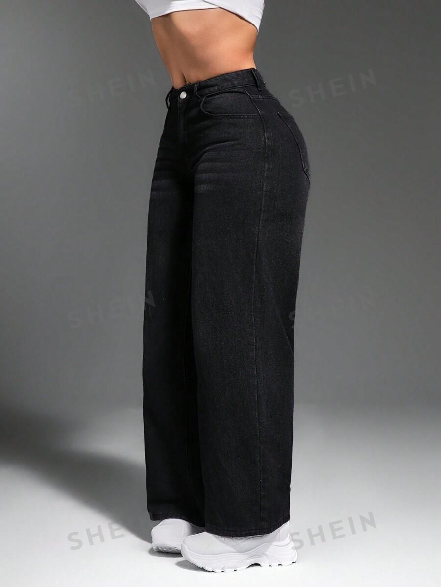 CZARNE SPODNIE JEANS 