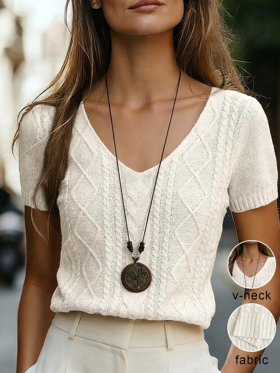 biała bluzka v-neck