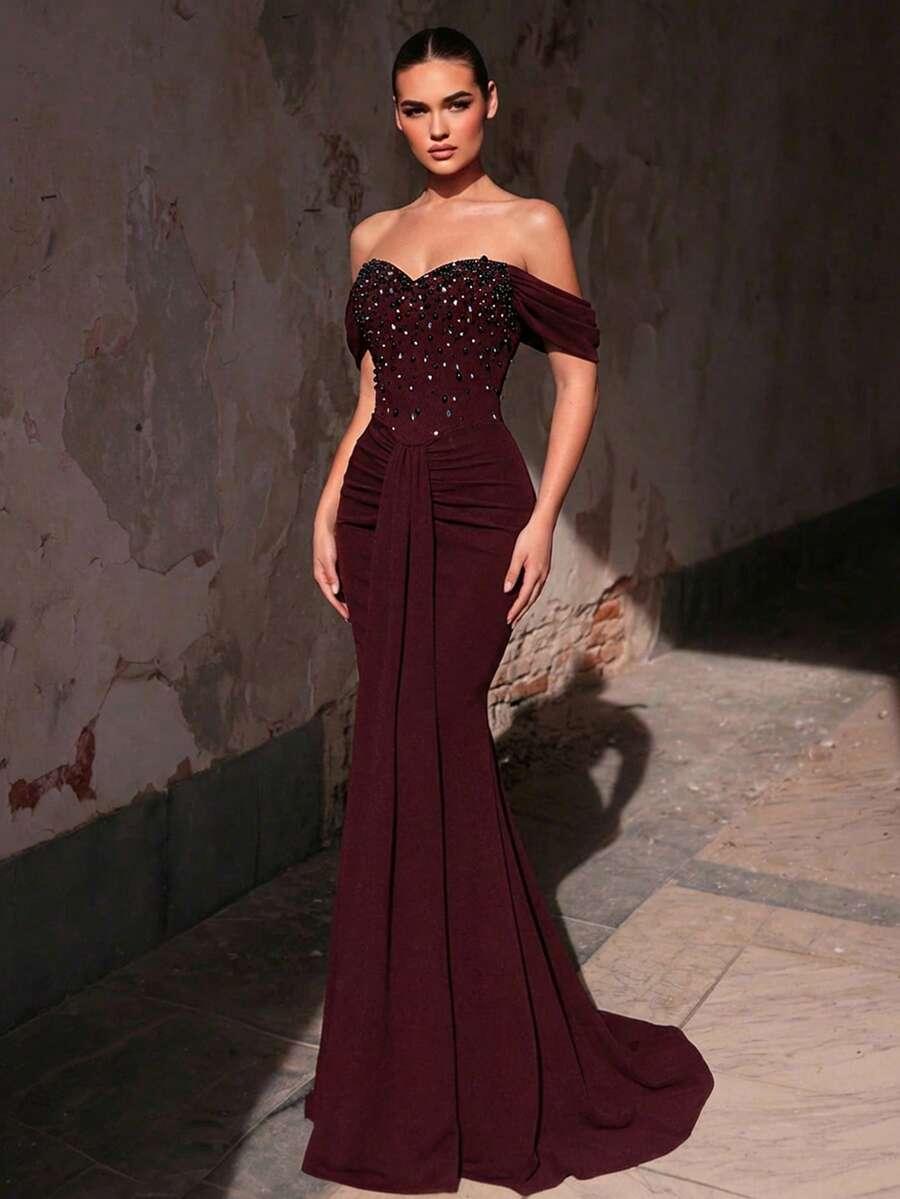 BORDOWA MAXI SUKIENKA