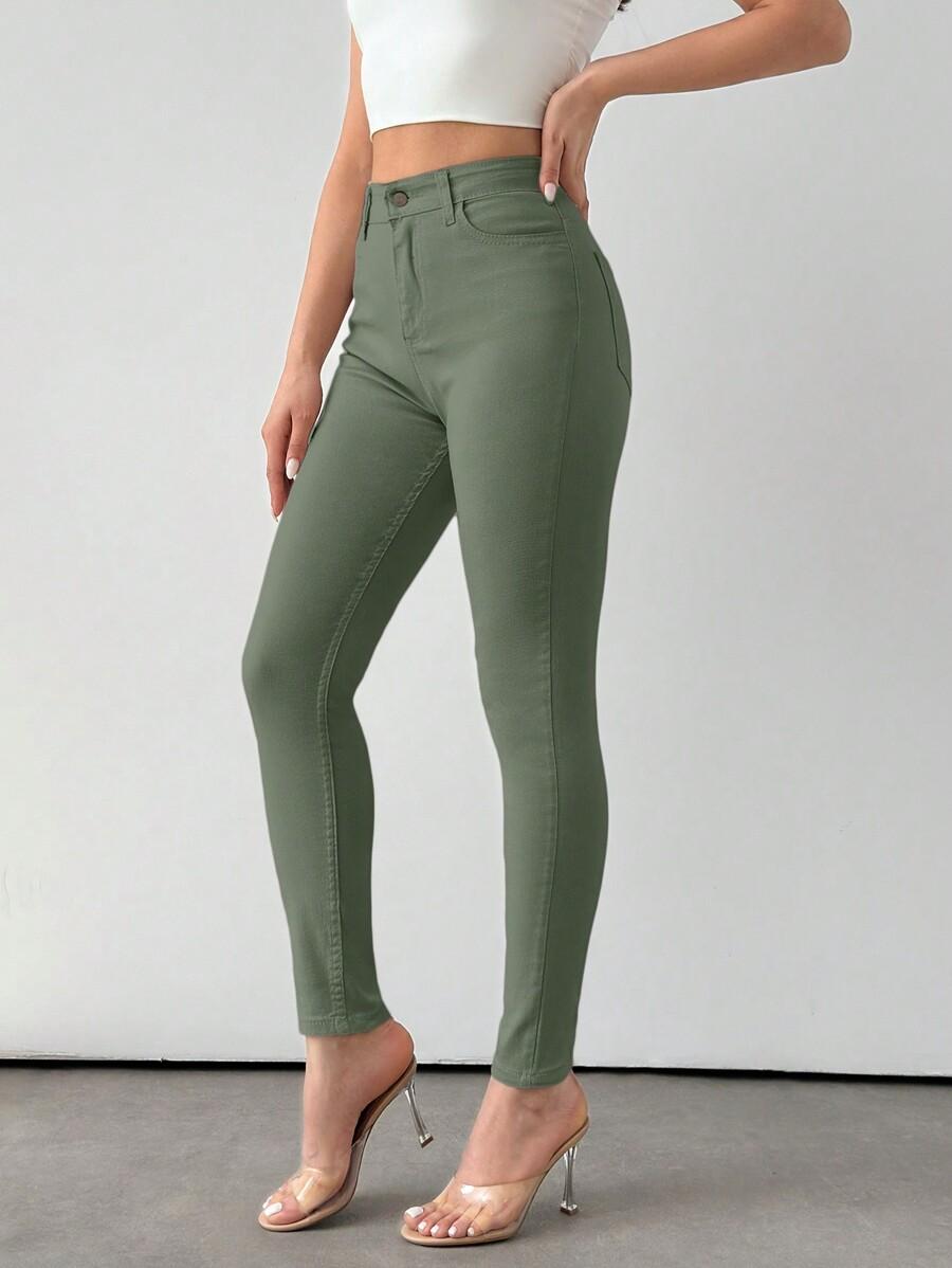 ZIELONE SPODNIE JEANS RURKI
