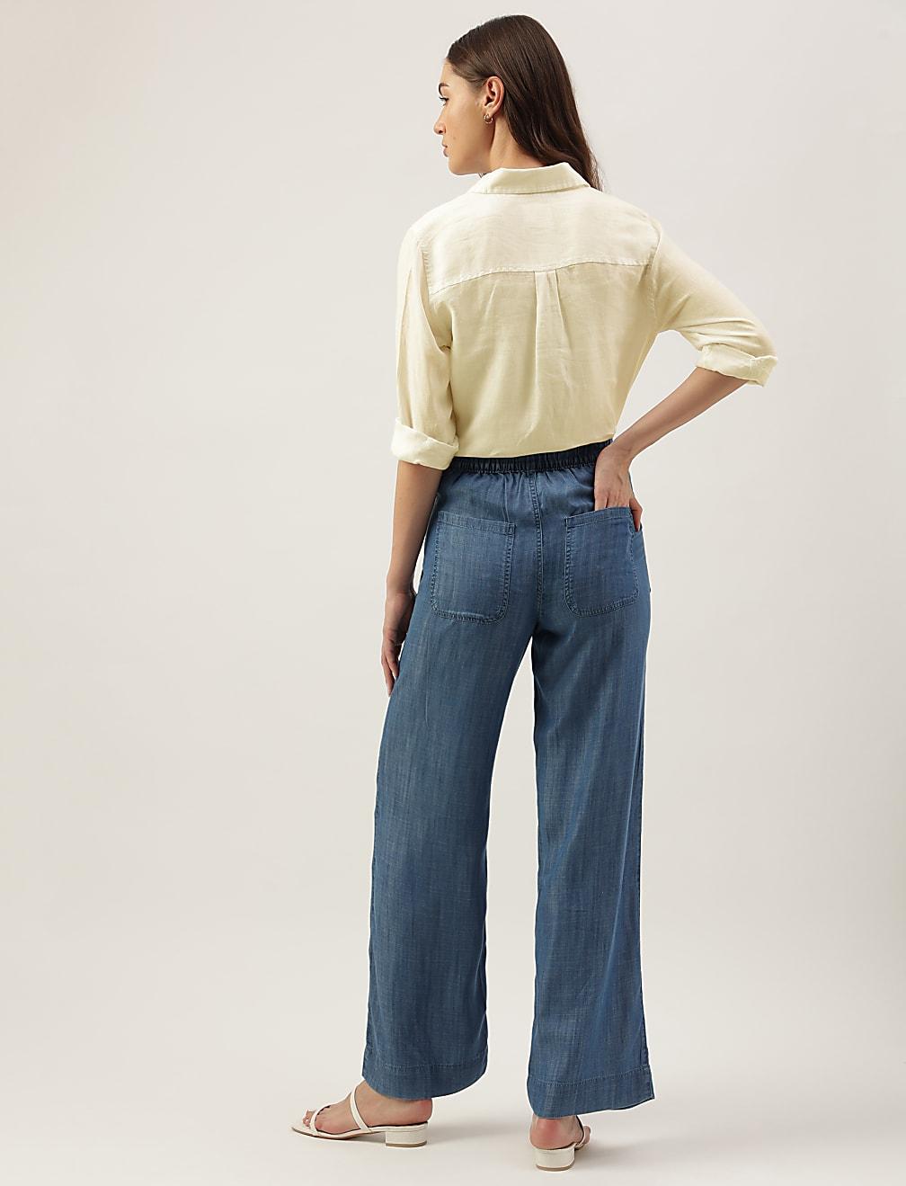 NIEBIESKIE SPODNIE ZAMEK T57-4225K-QQ