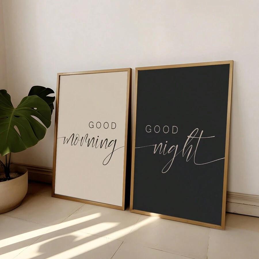 plakat napis good morning good night