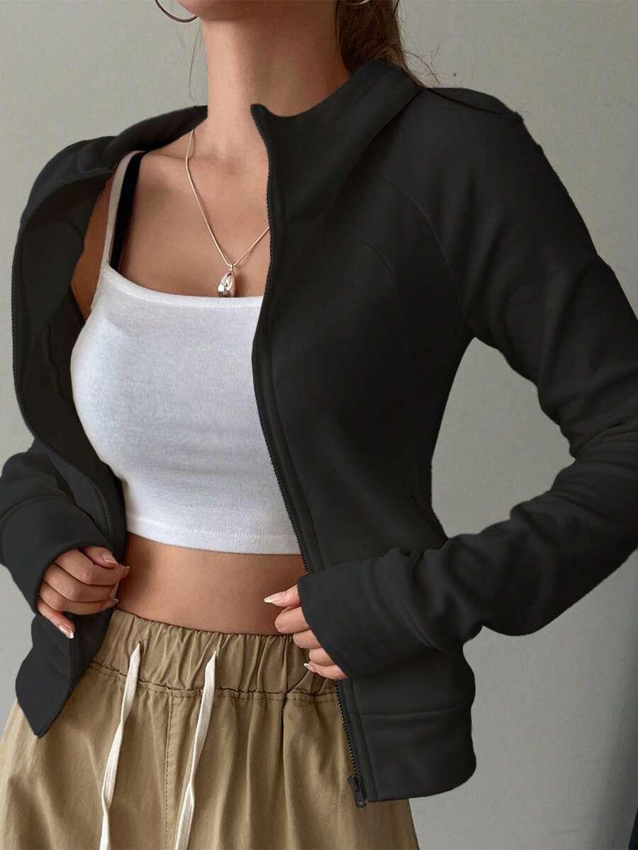 CZARNA BLUZA Z KAPTUREM 