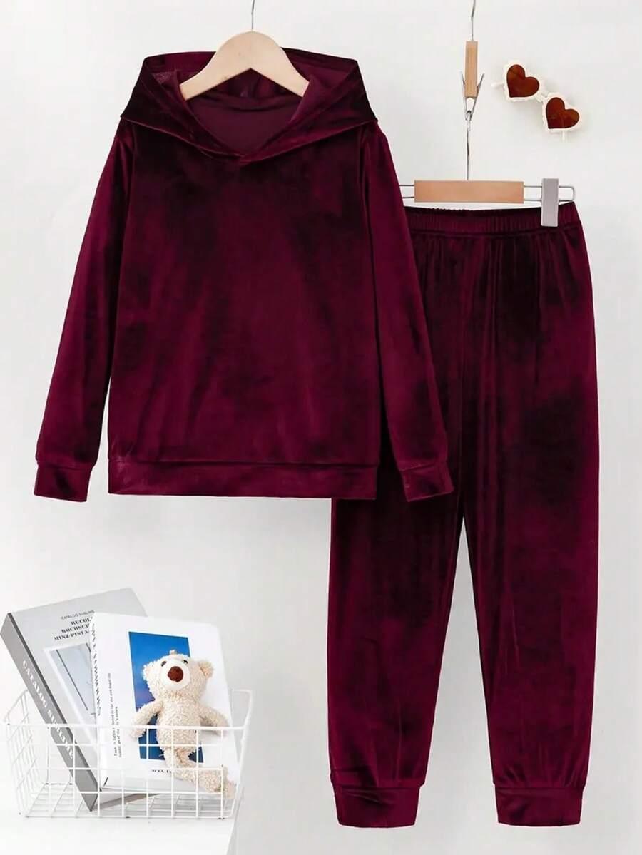bordowy KOMPLET DRESOWY BLUZA SPODNIE 
