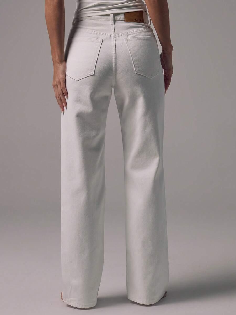 BIAŁE SPODNIE JEANS
