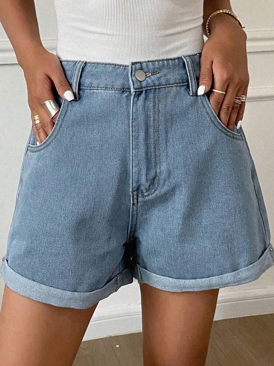 spodenki jeans wysoki stan