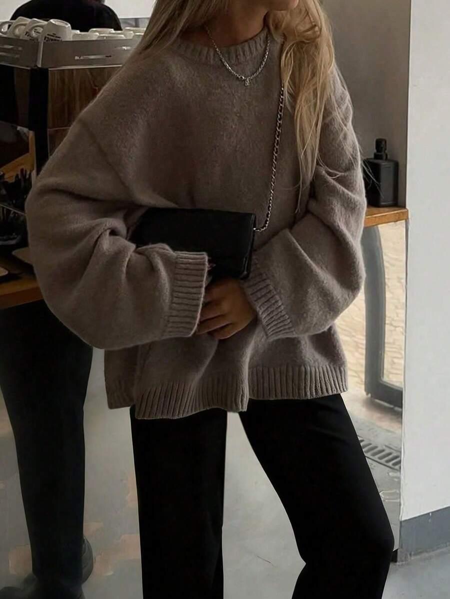 SZARY SWETER OVERSIZE