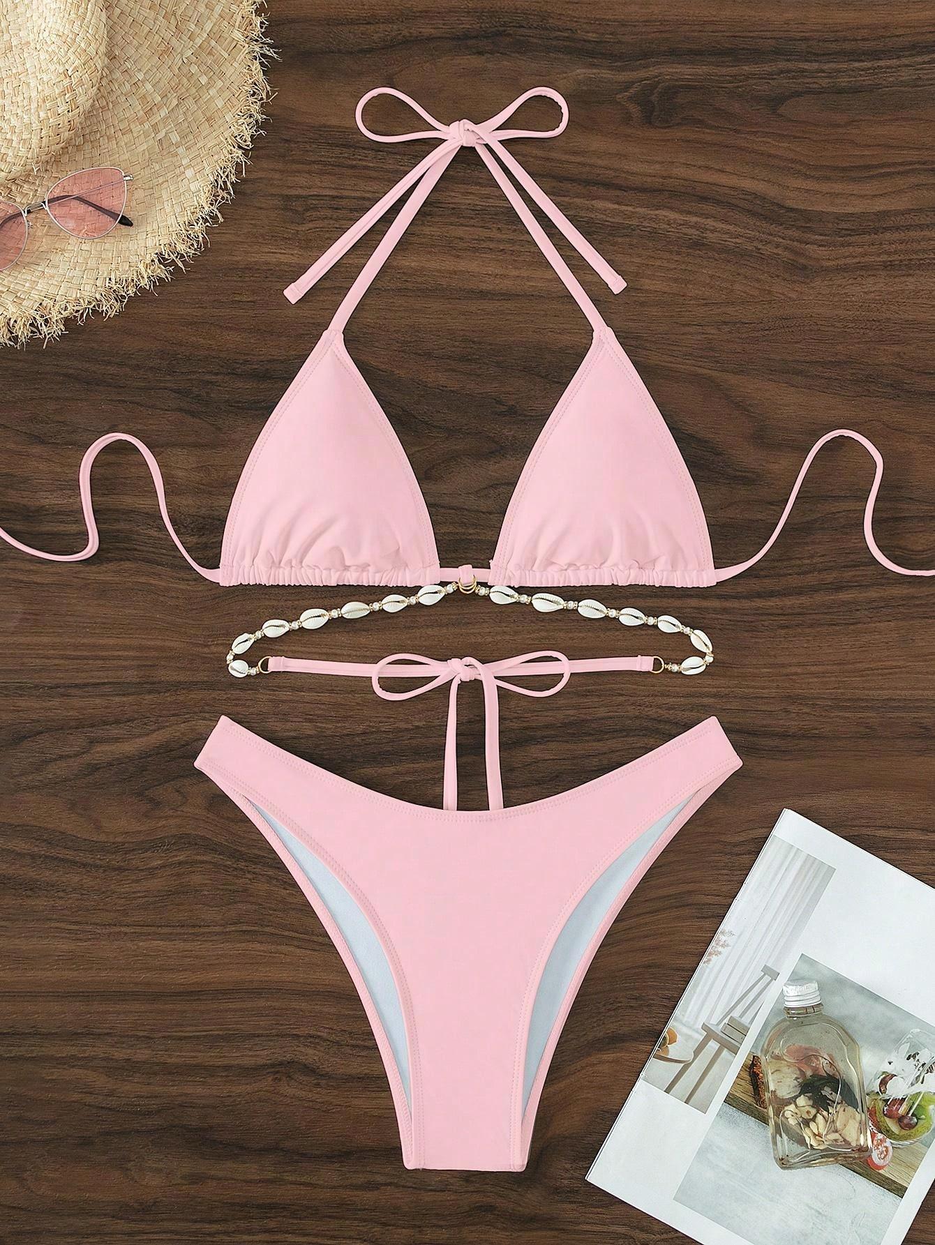 Różowy dół od bikini