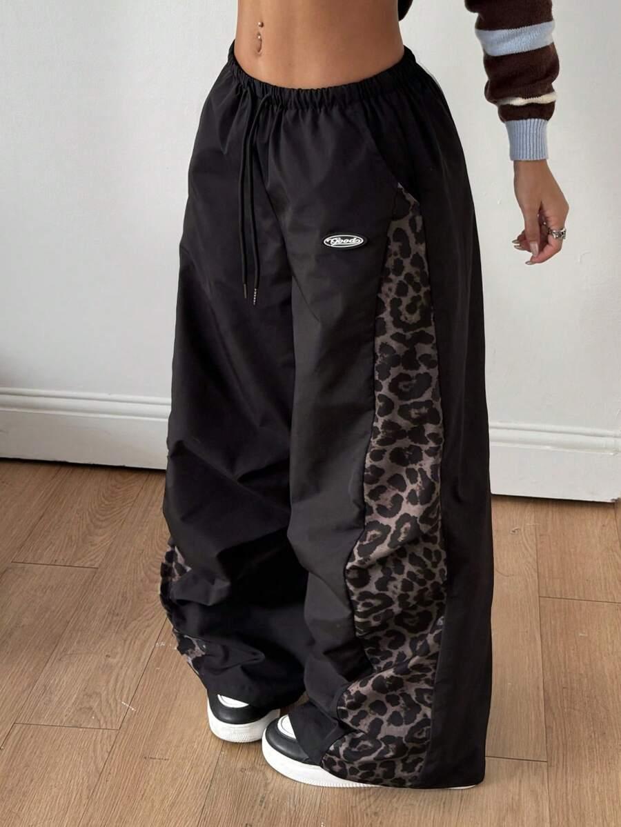 SPODNIE SZEROKA NOGAWKA ANIMAL PRINT