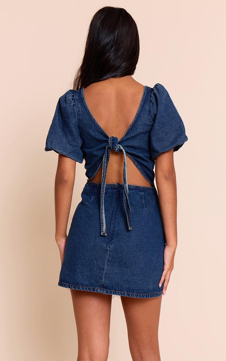 GRANATOWA MINI SUKIENKA JEANS 