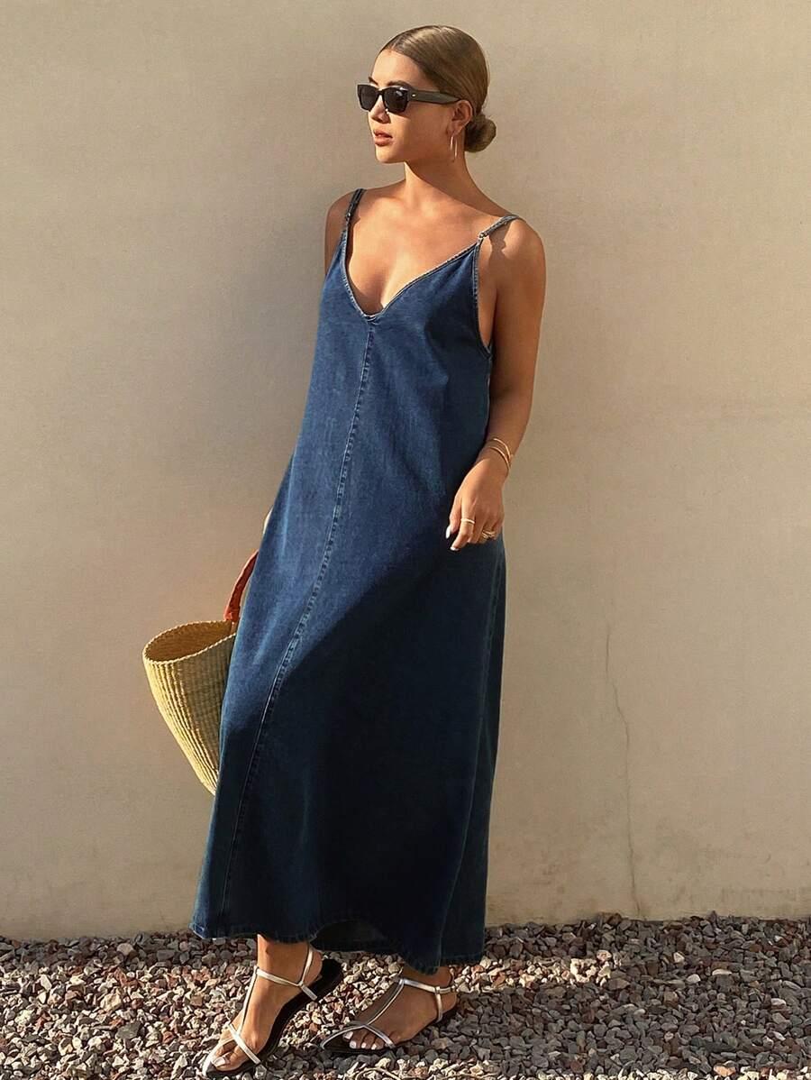 maxi jeansowa sukienka oversize