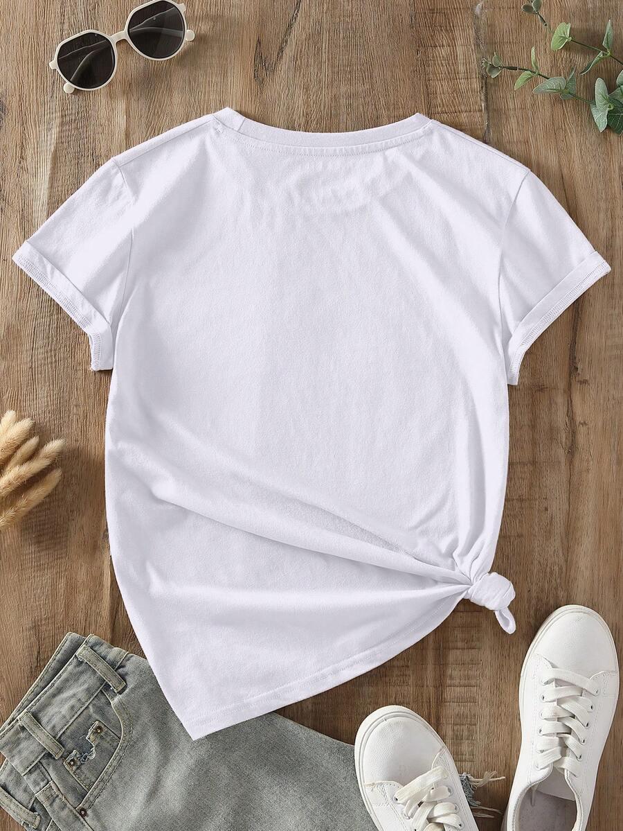 biały t-shirt nadruk napisy