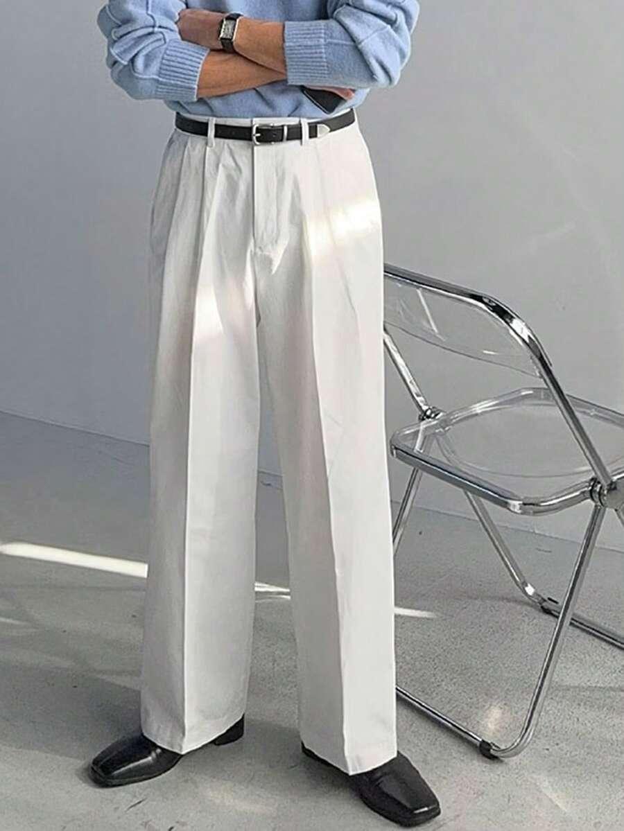ELEGANCKIE BIAŁE SPODNIE MĘSKIE 