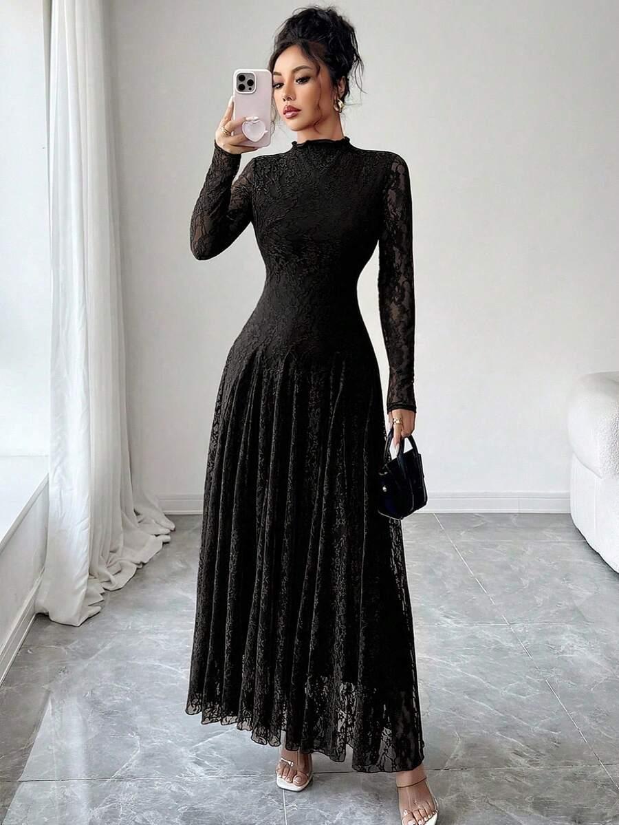 CZARNA MAXI SUKIENKA