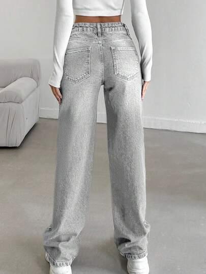 szare spodnie jeans