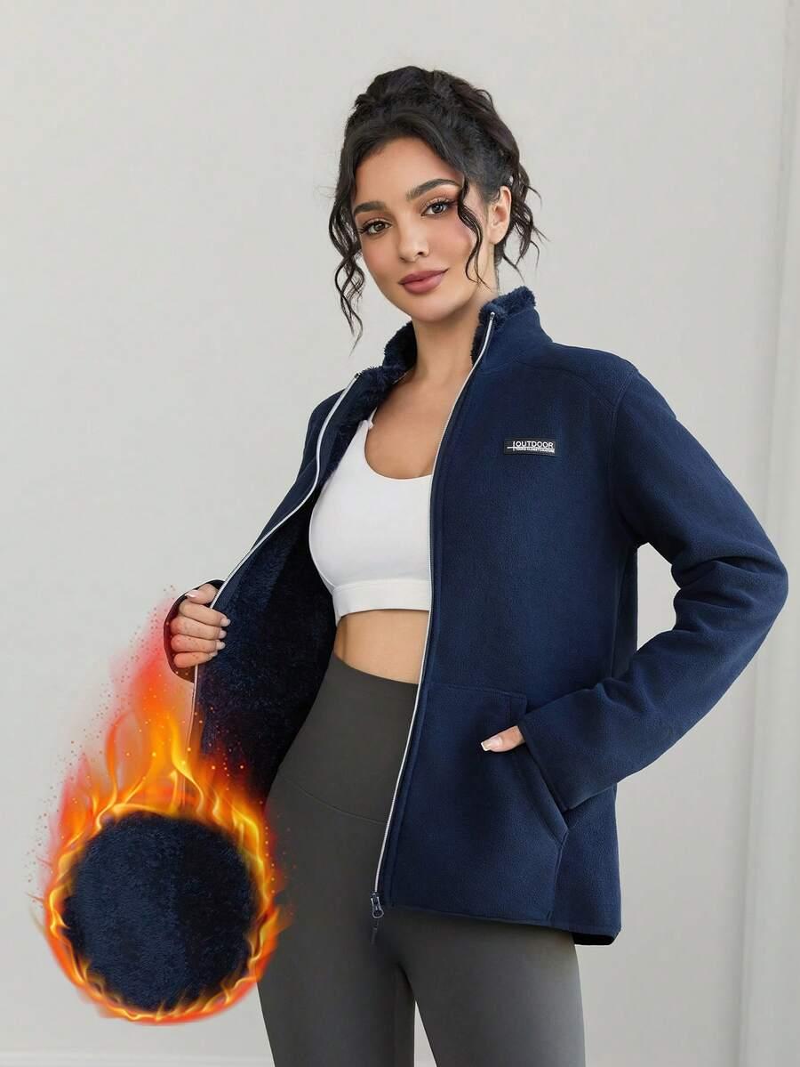 GRANATOWA ROZPINANA BLUZA 