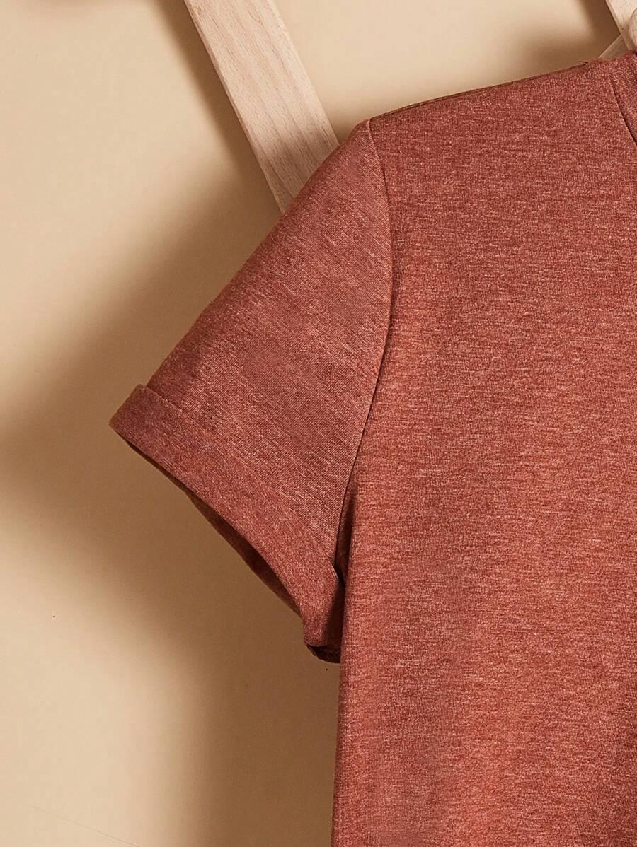 pomarańczowy t-shirt nadruk