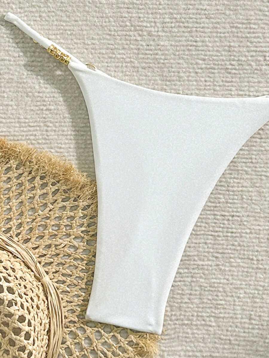 BIAŁY KOMPLET BIKINI STRINGI