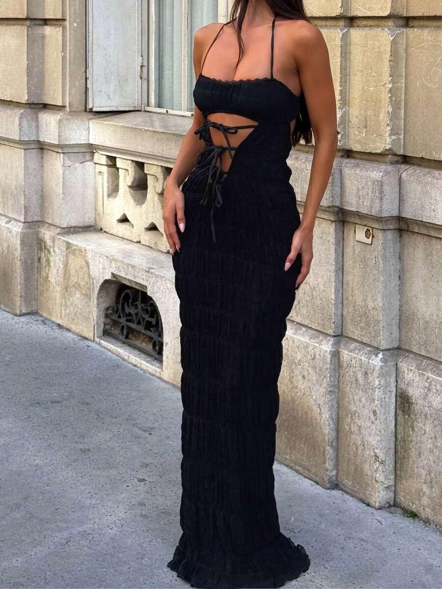 CZARNA MAXI SUKIENKA