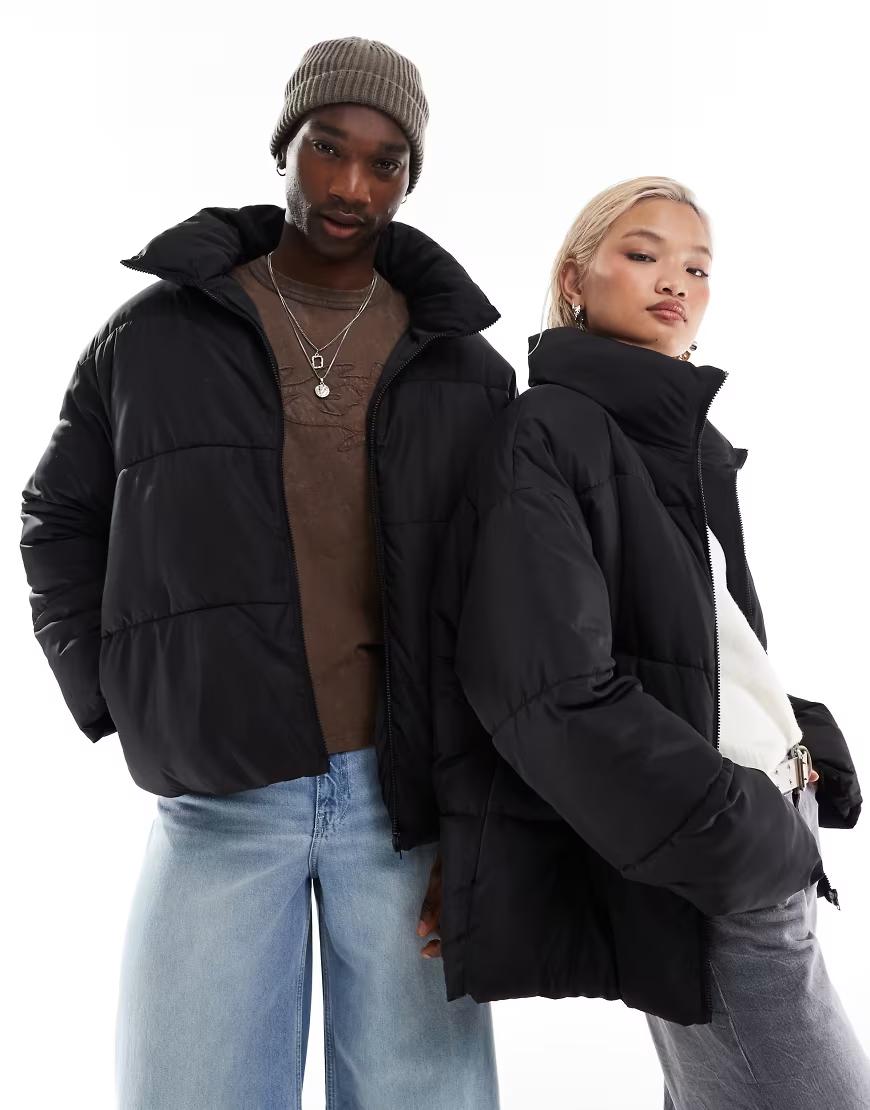 CZARNA PIKOWANA KURTKA STÓJKA