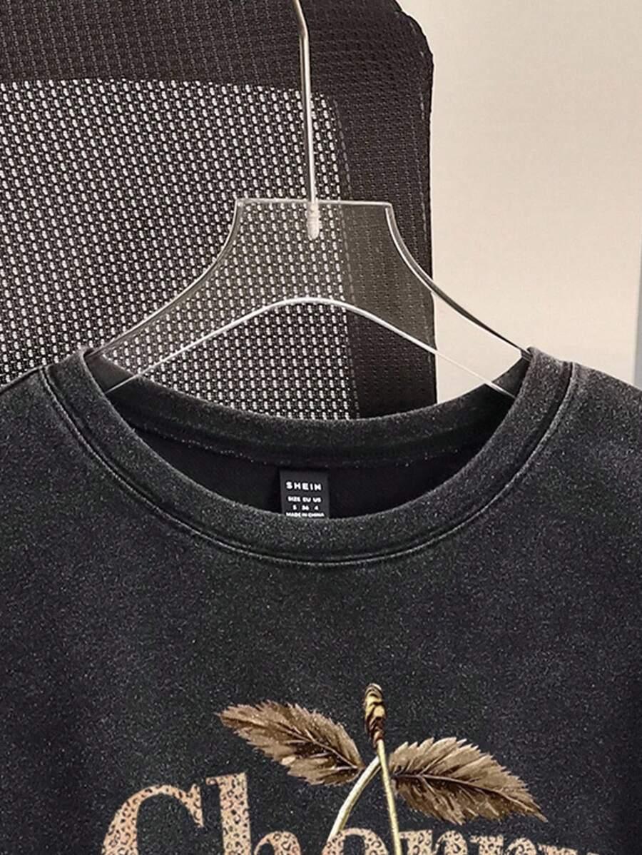 CZARNY T-SHIRT PRINT