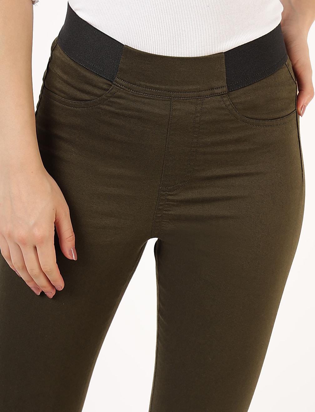 ZIELONE SPODNIE JEGGINS T57-8372K-XC