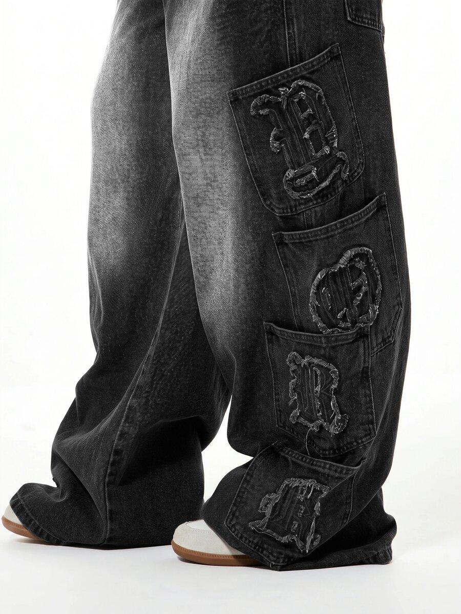 CZARNE SPODNIE JEANS